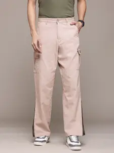 The Roadster Lifestyle Co. Men Pure Cotton Cargo-Style Relaxed Trousers