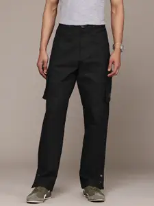 The Roadster Life Co. Men Pure Cotton Relaxed Loose Fit Cargos Trousers