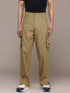 The Roadster Life Co. Men Pure Cotton Relaxed Loose Fit Cargos Trousers