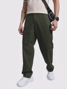 The Roadster Life Co. Men Relaxed Fit Cargo-Style Trousers