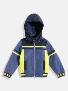 Allen Solly Junior Boys Striped Hooded Bomber Jacket