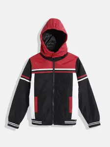 Allen Solly Junior Boys Colourblocked Hooded Bomber Jacket