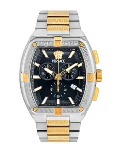 Versace Men Brass Dial & Stainless Steel Straps Analogue Watch VESP00524