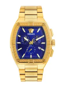 Versace Men Brass Dial & Stainless Steel Straps Analogue Watch VESP00724