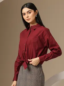 Chemistry Women Waist Tie-Up Pure Cotton Casual Shirt