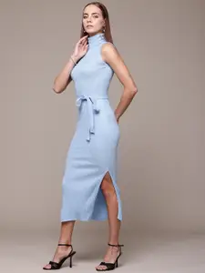 bebe Season Staples Ribbed Midi Dress with Belt