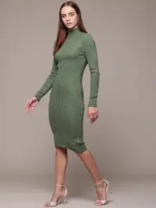 bebe Season Staples Ribbed Backless Winter Dress