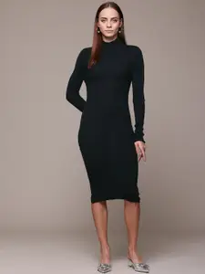 bebe Season Staples Ribbed Backless Winter Dress