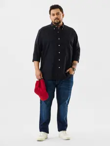 Snitch Plus Size Men Relaxed Opaque Casual Shirt