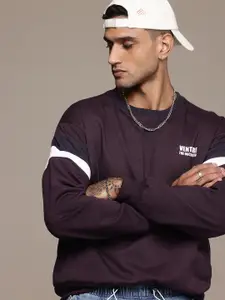 The Roadster Life Co. Typography Printed Relaxed Fit Pullover Sweatshirt