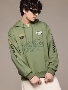 Roadster The Lifestyle Co. Printed Relaxed Fit Hooded Sweatshirt