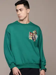 The Roadster Lifestyle Co. Relaxed-Fit Brand Logo Print Sweatshirt