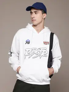Roadster Men Printed Hooded Sweatshirt