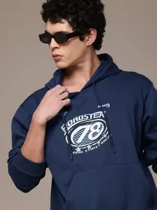 Roadster The Lifestyle Co. Printed Relaxed Fit Hooded Sweatshirt