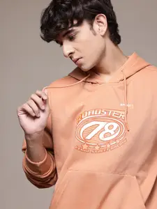 The Roadster Lifestyle Co. Printed Oversized Fit Hooded Sweatshirt