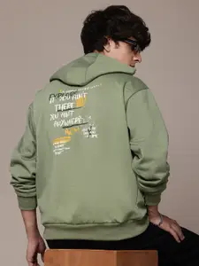 The Roadster Lifestyle Co. Printed Hooded Relaxed Sweatshirt