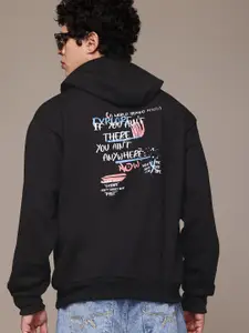 The Roadster Lifestyle Co. Printed Hooded Relaxed Sweatshirt