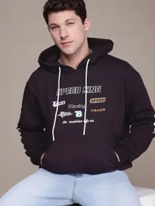 The Roadster Life Co. Printed Hooded Relaxed Fit Sweatshirt