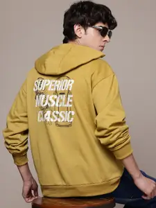 The Roadster Lifestyle Co. Printed Relaxed Fit Hooded Sweatshirt