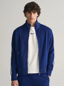 GANT Men Embroided Spread Collar Front-Open Sweatshirt