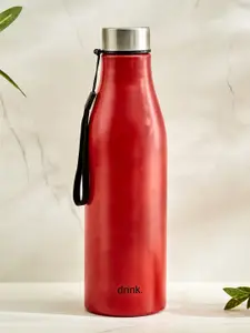 Home Centre corsica fiesta Red Single Stainless Steel Solid Water Bottle 1.2L