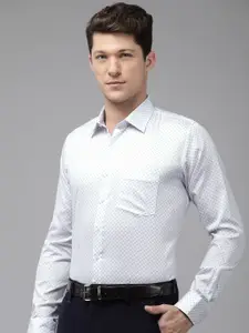 Van Heusen Slim Fit Geometric Printed Pure Cotton Formal Shirt