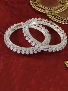 LAVAZZA Set of 2 American Diamond & Cubic Zirconia Studded Bangles
