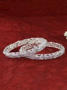LAVAZZA Set of 2 American Diamond & Cubic Zirconia Studded Bangles
