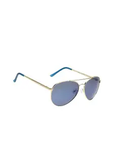 Polaroid Women Aviator Sunglasses with Polarised and UV Lens- POL 01 W LT GOLD/BLUE MIR