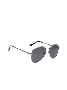 Polaroid Women Aviator Sunglasses with Polarised and UV Lens- POL 02 W LT GUN/SMOKE