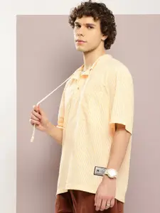 Kook N Keech Men Premium Striped Oversized Pure Cotton Casual Shirt