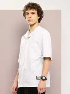 Kook N Keech Men Premium Striped Oversized Pure Cotton Casual Shirt