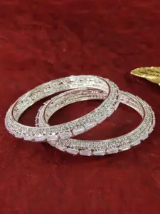 LAVAZZA Set of 2 American Diamond & Cubic Zirconia Studded Bangles