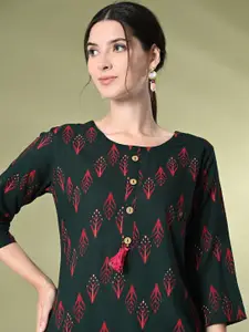 GLOWWORLD Floral Printed A-Line Kurta