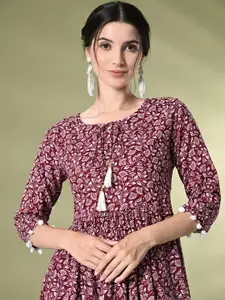 GLOWWORLD Floral Printed A-Line Kurta