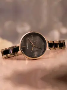 Sonata Women Embellished Dial & Stainless Steel Bracelet Style Straps Analogue Watch 87064KD01