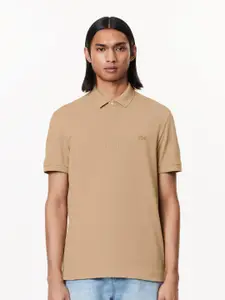 Lacoste Men Solid Polo Collar Cotton T-Shirt