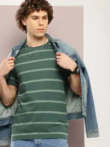 Kook N Keech Men Striped Pure Cotton T-shirt
