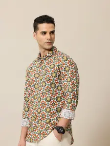 Mr Bowerbird Premium Tailored Fit Printed Casual Shirt