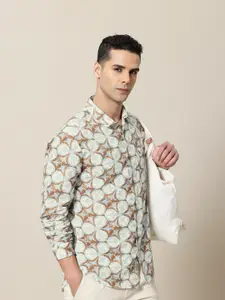 Mr Bowerbird Premium Tailored Fit Printed Casual Shirt