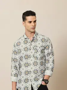 Mr Bowerbird Premium Tailored Fit Printed Casual Shirt