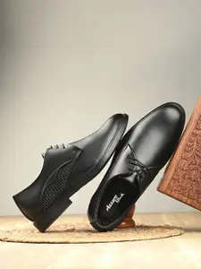 Azzaro Black Men Formal Lace-Ups Derbys Shoes