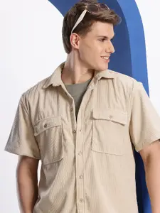 Aeropostale Drop-Shoulder Sleeves Relaxed Fit Corduroy Casual Shirt