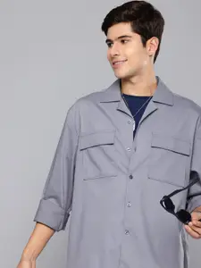 Aeropostale Solid Resort Collar Relaxed fit Casual Shirt