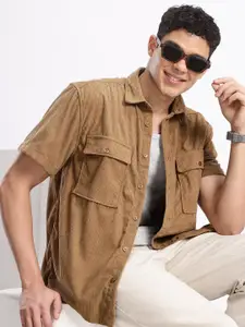 Aeropostale Drop-Shoulder Sleeves Relaxed Fit Corduroy Casual Shirt