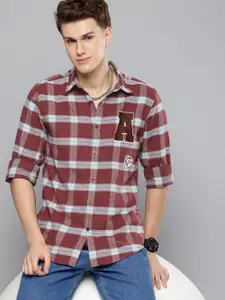 Aeropostale Checked Applique Detailed Pure Cotton Casual Shirt