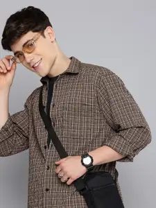 Aeropostale Textured Micro Checks  Relaxed Fit Casual Shirt