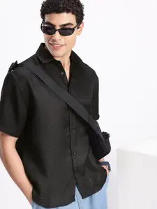 Aeropostale Geometric Self Design Casual Shirt