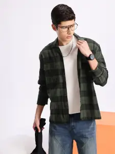 Aeropostale Relaxed Fit Checked Drop-Shoulder Sleeves Pure Cotton Casual Shirt