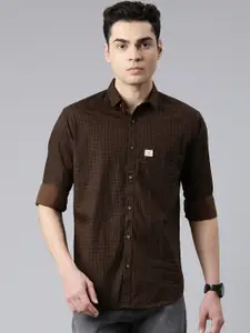 Majestic Man Comfort Slim Fit Opaque Checked Cotton Casual Shirt